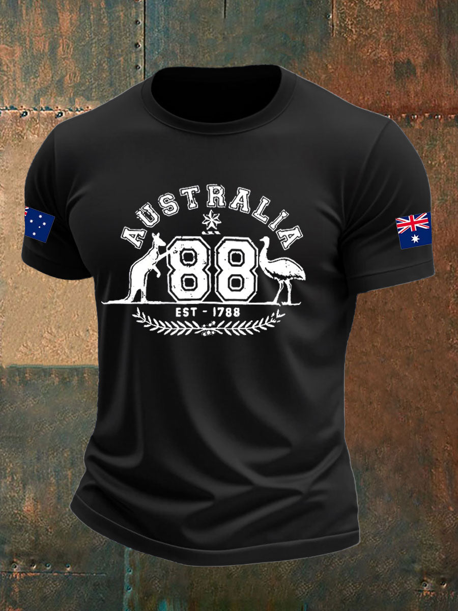 Men's Australia imitation cotton short-sleeved T-shirt
