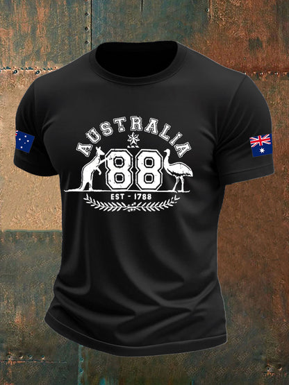 Men's Australia imitation cotton short-sleeved T-shirt
