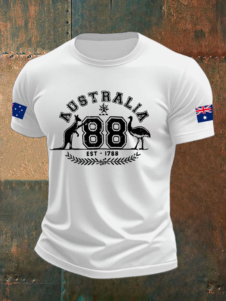 Men's Australia imitation cotton short-sleeved T-shirt