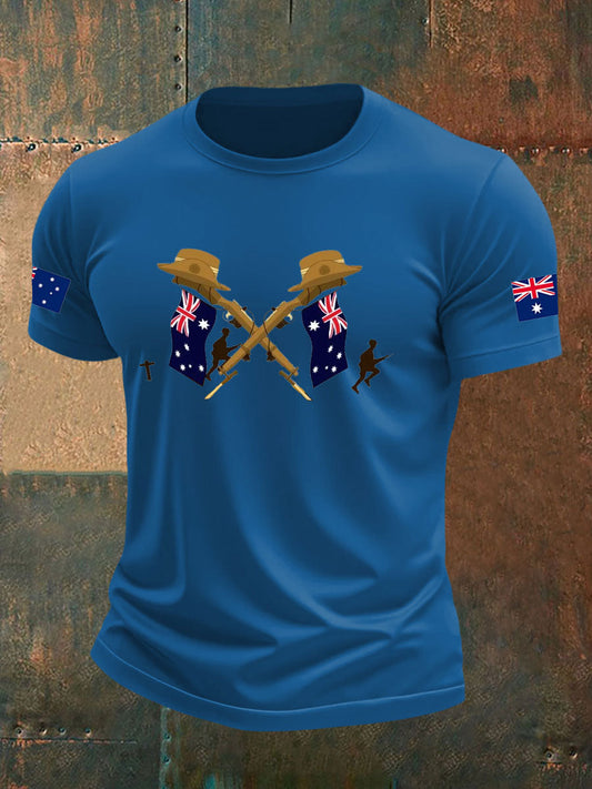 Men's Australia imitation cotton short-sleeved T-shirt