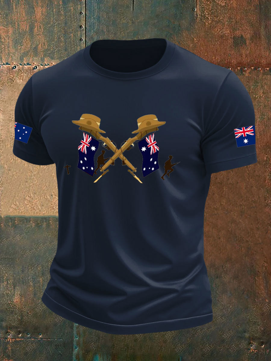 Men's Australia imitation cotton short-sleeved T-shirt