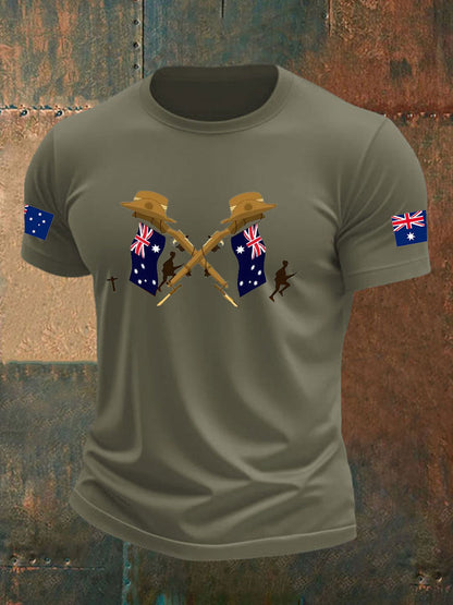Men's Australia imitation cotton short-sleeved T-shirt