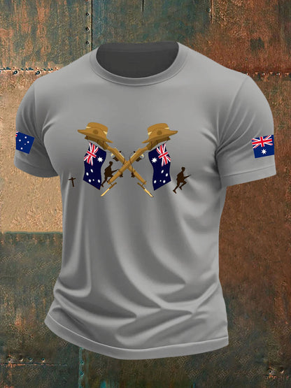 Men's Australia imitation cotton short-sleeved T-shirt