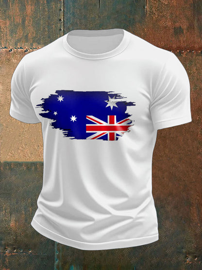 Men's Upside Down Flag AU Flag Printed T-shirt