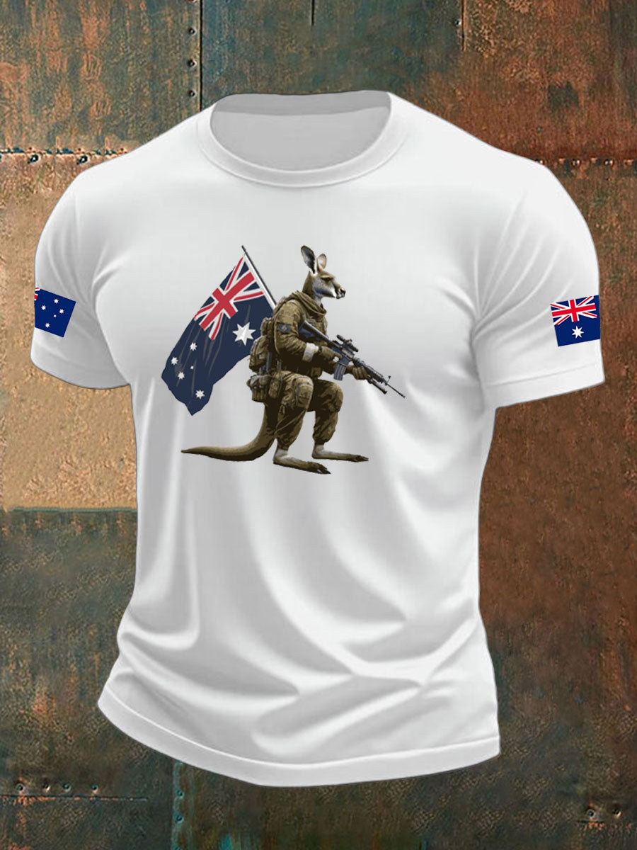 Men's Australia Veteran imitation cotton short-sleeved T-shirt