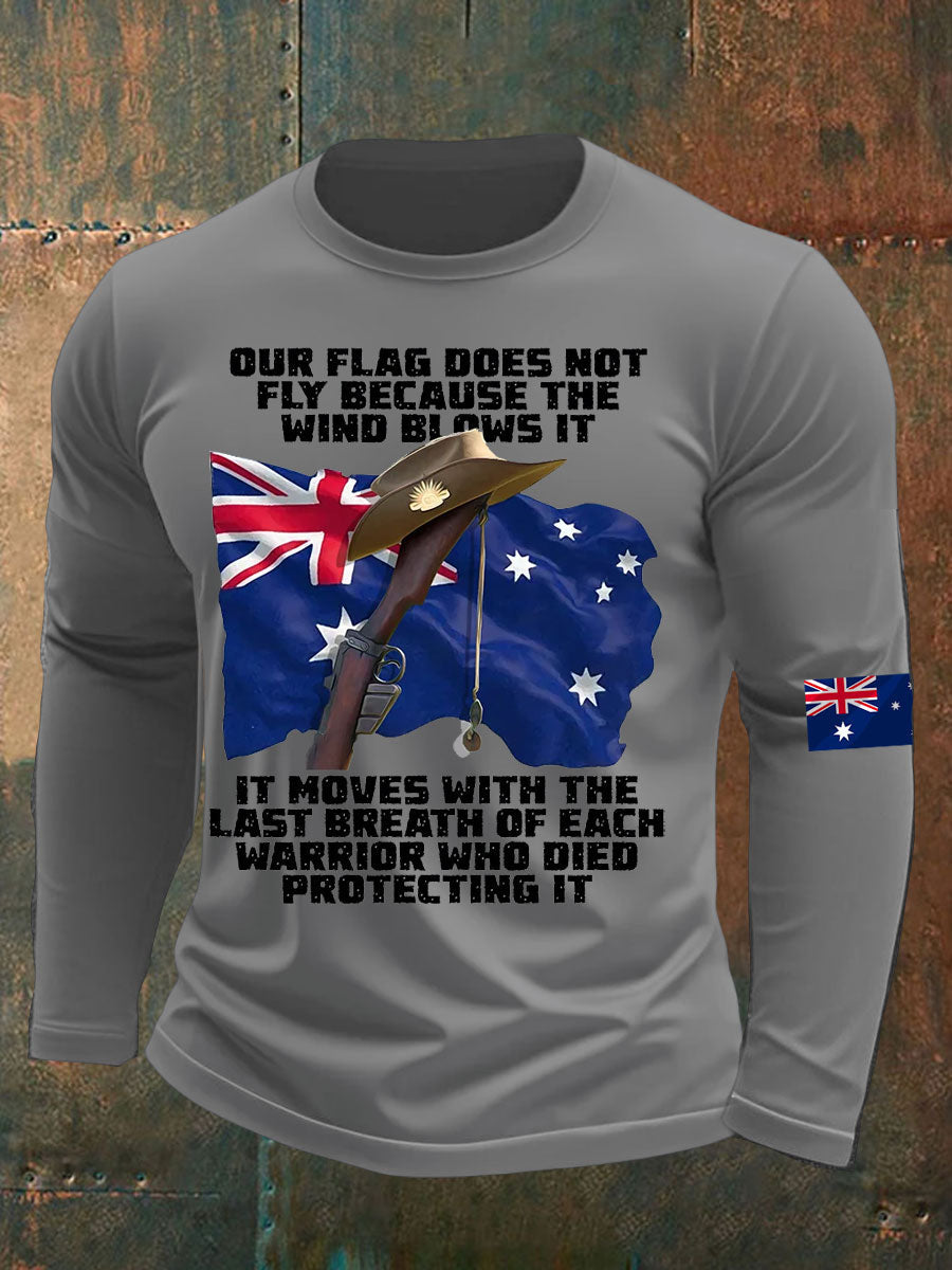 Men's Australia Veteran long sleeve round neck T-shirt