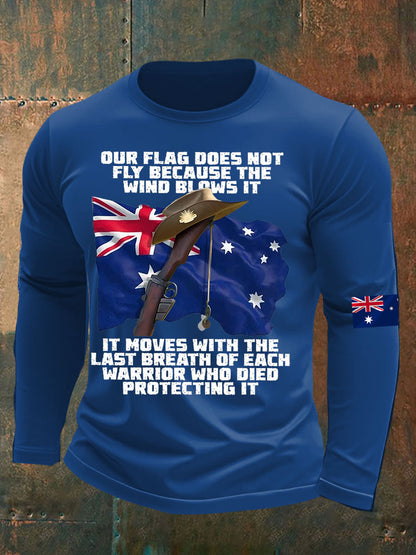 Men's Australia Veteran long sleeve round neck T-shirt
