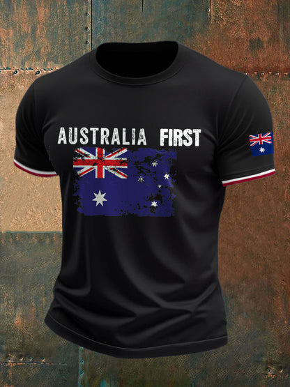 Men's AU First Flag Printed T-shirt