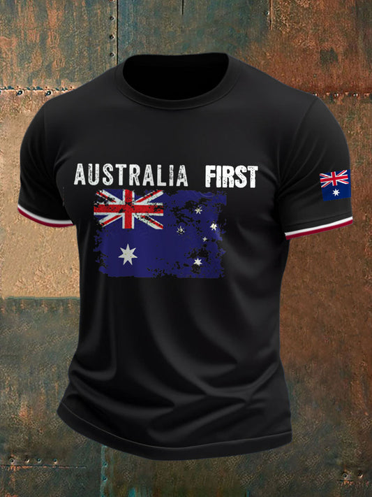 Men's AU First Flag Printed T-shirt