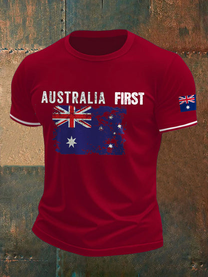 Men's AU First Flag Printed T-shirt