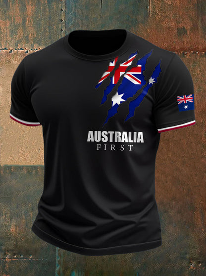Men's AU First Flag Printed T-shirt