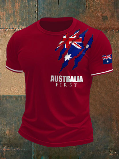 Men's AU First Flag Printed T-shirt