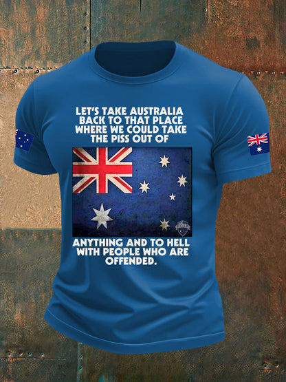 Men's Australia Veteran imitation cotton short-sleeved T-shirt