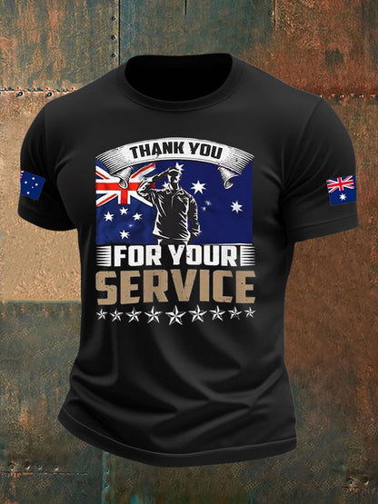 Men's Australia Veteran imitation cotton short-sleeved T-shirt