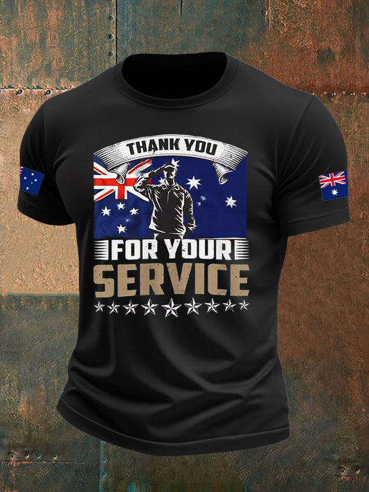 Men's Australia Veteran imitation cotton short-sleeved T-shirt