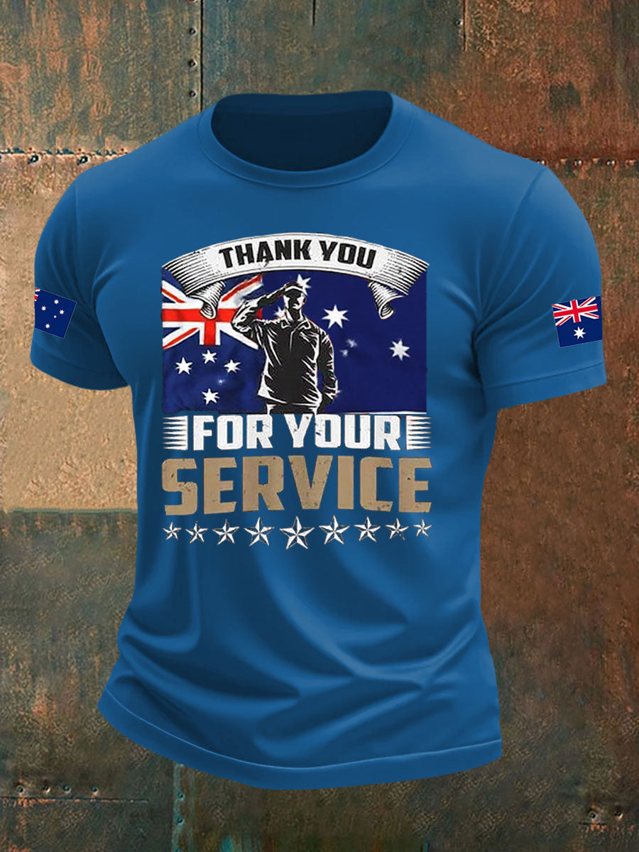 Men's Australia Veteran imitation cotton short-sleeved T-shirt