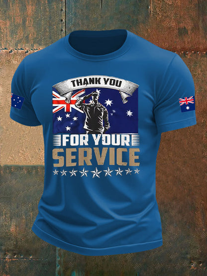 Men's Australia Veteran imitation cotton short-sleeved T-shirt