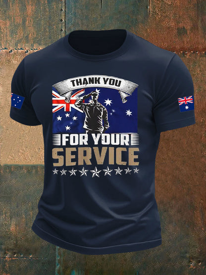 Men's Australia Veteran imitation cotton short-sleeved T-shirt