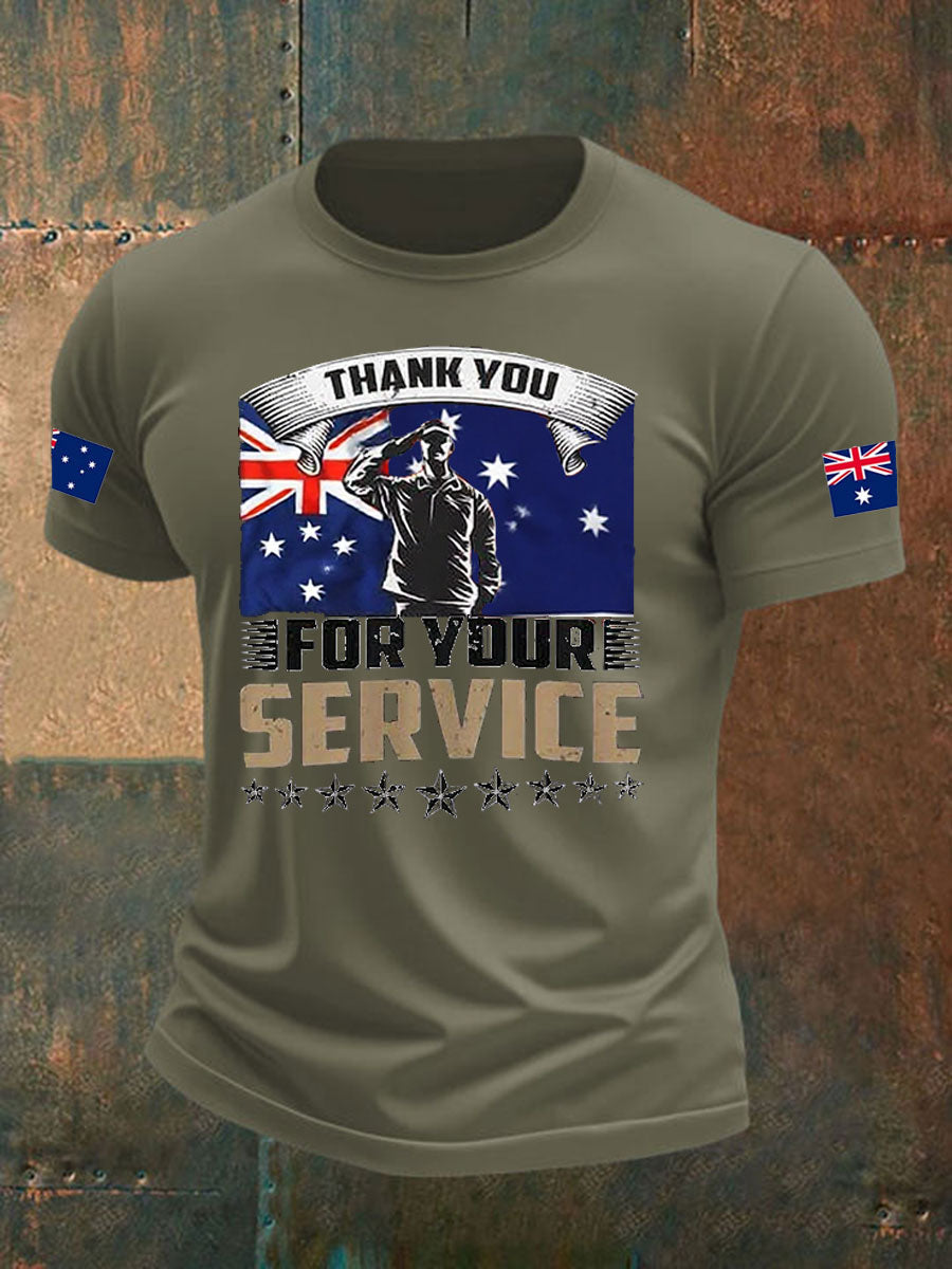 Men's Australia Veteran imitation cotton short-sleeved T-shirt