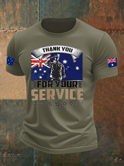 Men's Australia Veteran imitation cotton short-sleeved T-shirt