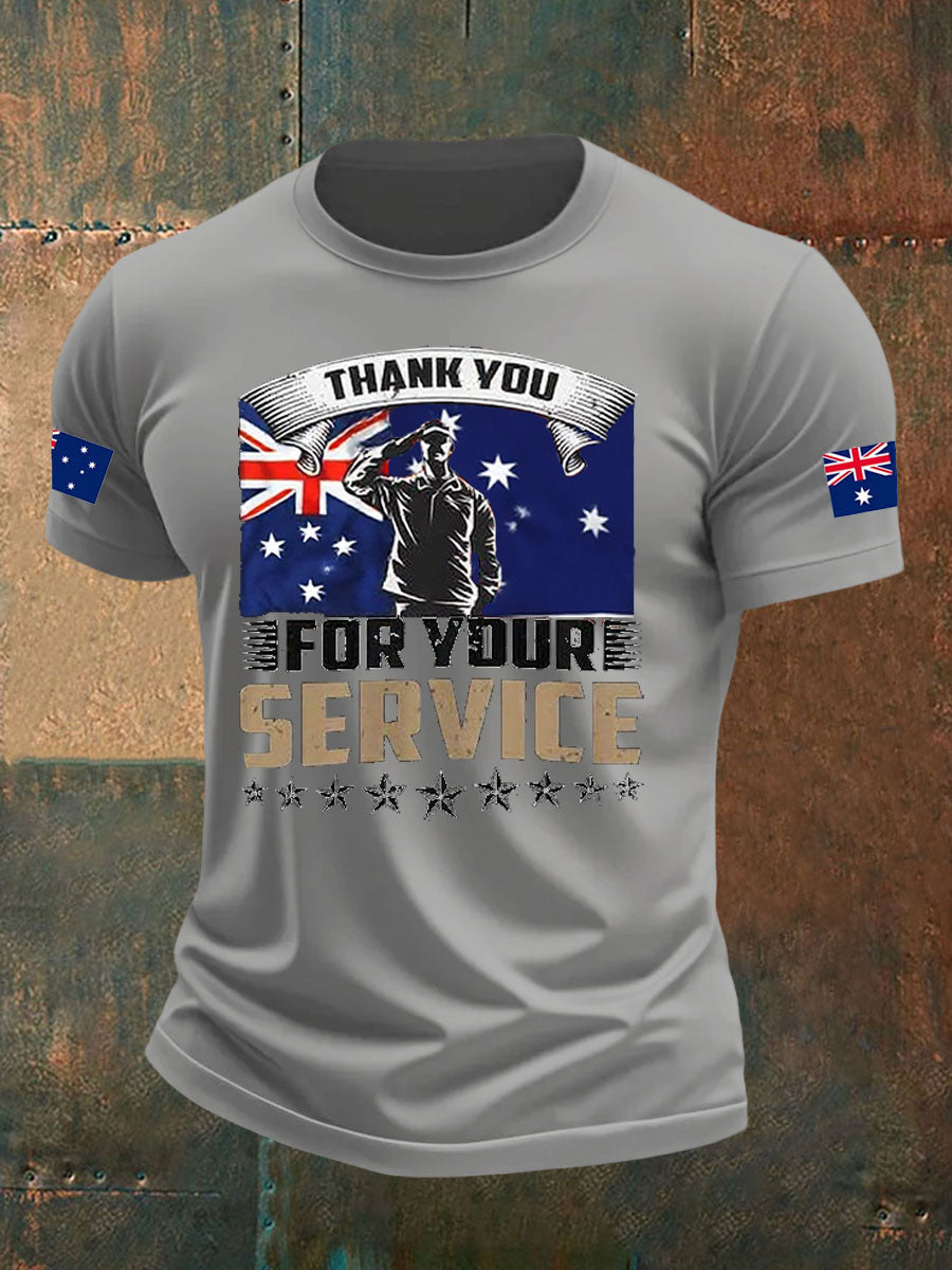 Men's Australia Veteran imitation cotton short-sleeved T-shirt