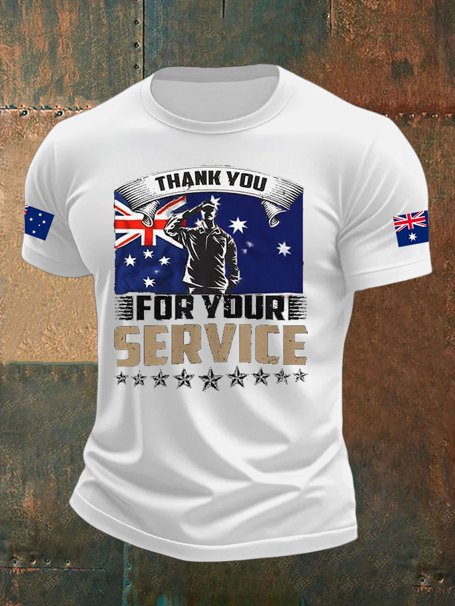 Men's Australia Veteran imitation cotton short-sleeved T-shirt