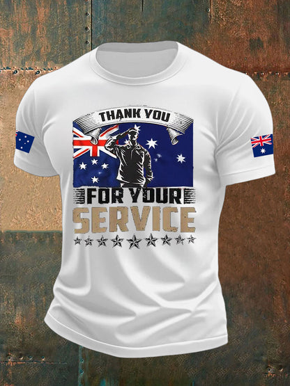 Men's Australia Veteran imitation cotton short-sleeved T-shirt