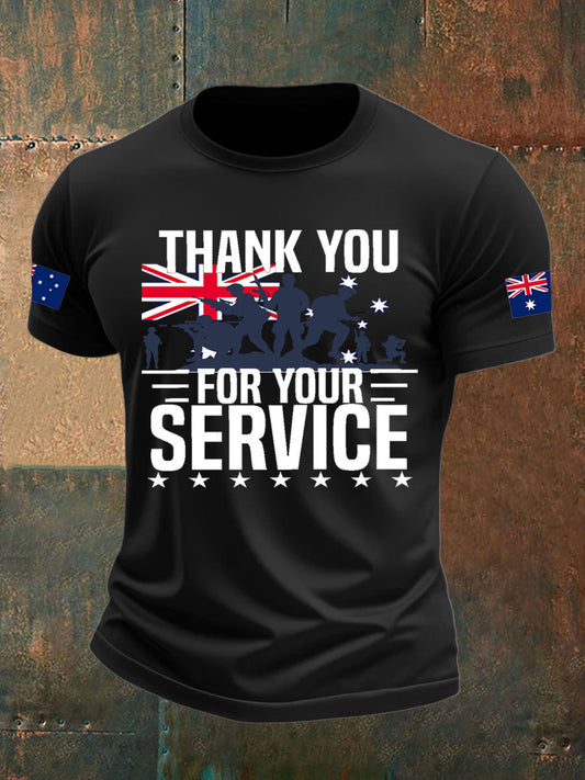 Men's Australia Veteran imitation cotton short-sleeved T-shirt