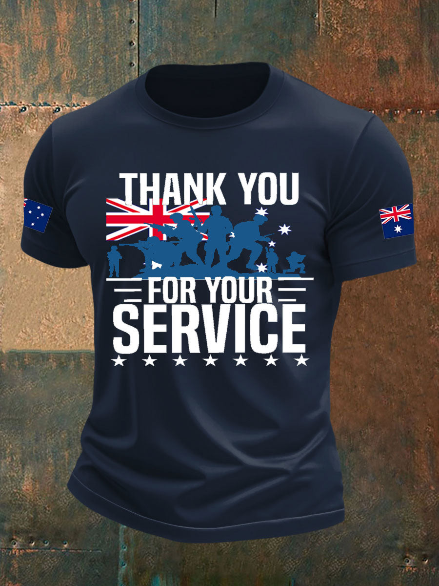 Men's Australia Veteran imitation cotton short-sleeved T-shirt