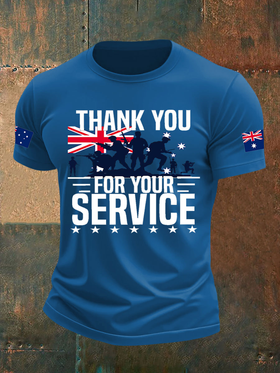 Men's Australia Veteran imitation cotton short-sleeved T-shirt