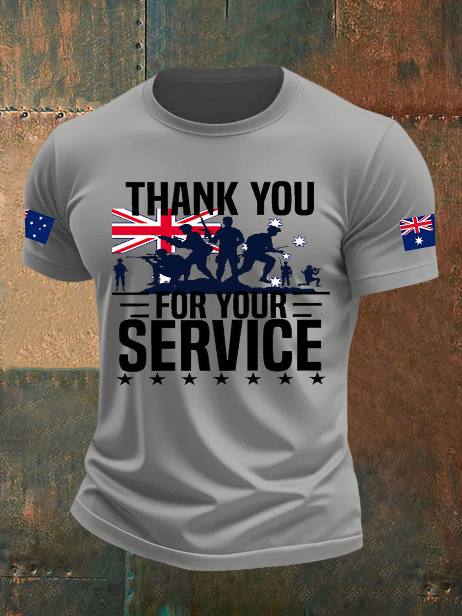 Men's Australia Veteran imitation cotton short-sleeved T-shirt