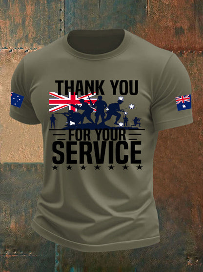 Men's Australia Veteran imitation cotton short-sleeved T-shirt