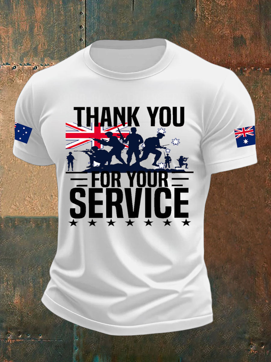 Men's Australia Veteran imitation cotton short-sleeved T-shirt