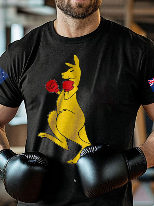 Men's AU Flag Boxing Lover Printed T-shirt