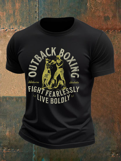 Men's AU Flag Boxing Lover Printed T-shirt