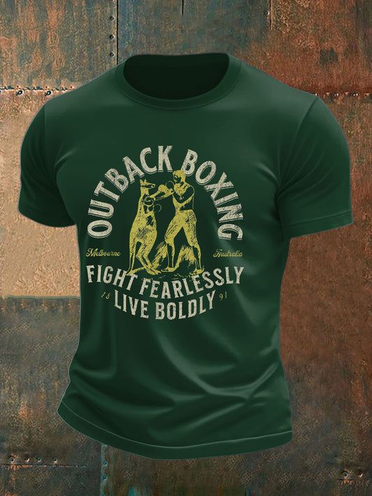 Men's AU Flag Boxing Lover Printed T-shirt