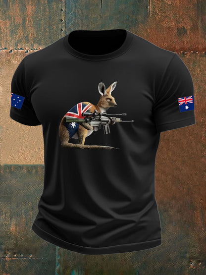Men's Australia Veteran imitation cotton short-sleeved T-shirt