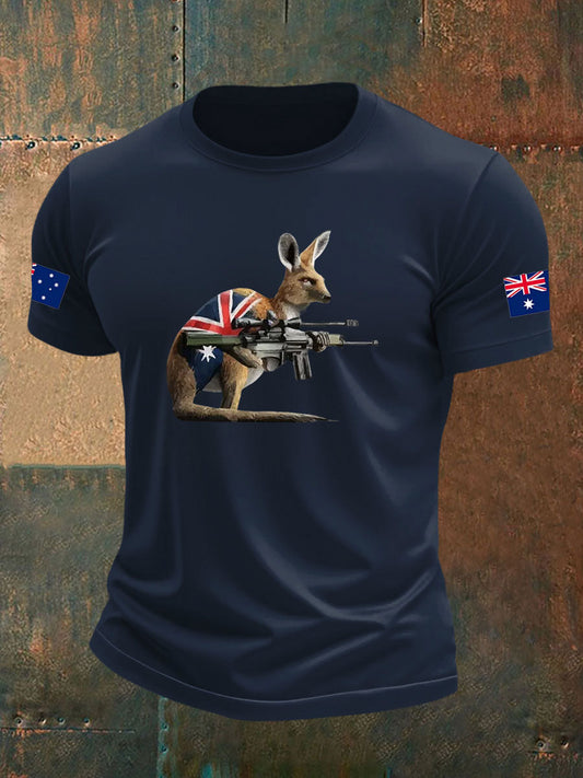 Men's Australia Veteran imitation cotton short-sleeved T-shirt