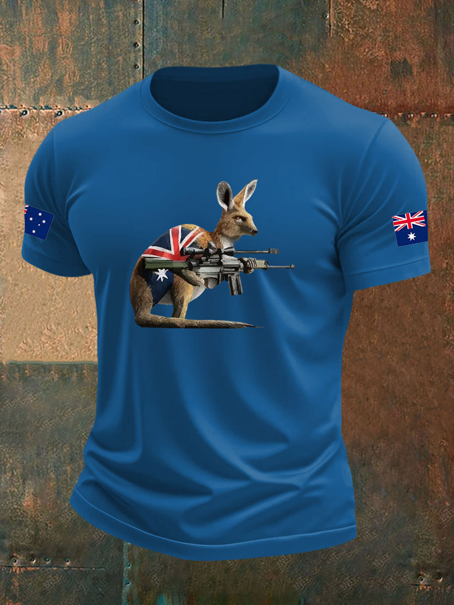 Men's Australia Veteran imitation cotton short-sleeved T-shirt