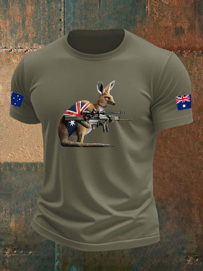 Men's Australia Veteran imitation cotton short-sleeved T-shirt