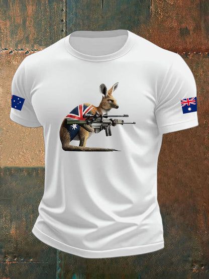 Men's Australia Veteran imitation cotton short-sleeved T-shirt