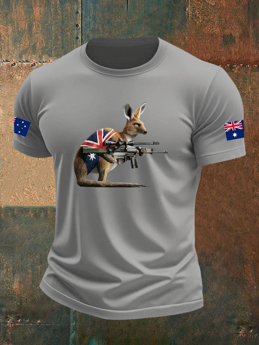 Men's Australia Veteran imitation cotton short-sleeved T-shirt
