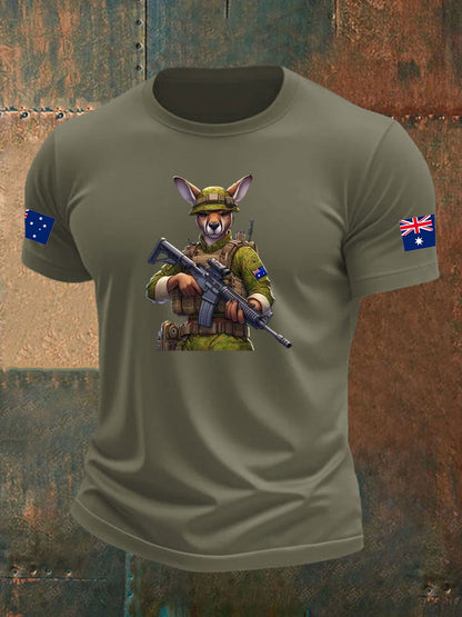 Men's Australia Veteran imitation cotton short-sleeved T-shirt
