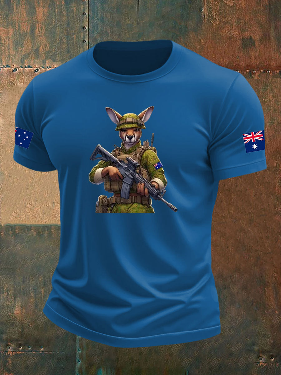 Men's Australia Veteran imitation cotton short-sleeved T-shirt