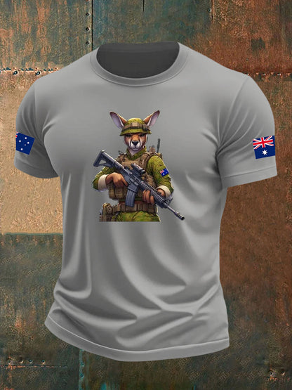 Men's Australia Veteran imitation cotton short-sleeved T-shirt