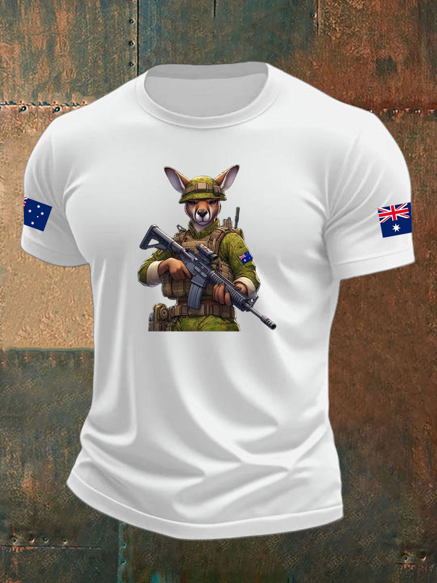 Men's Australia Veteran imitation cotton short-sleeved T-shirt