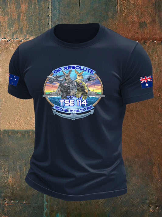 Men's Australia Veteran imitation cotton short-sleeved T-shirt