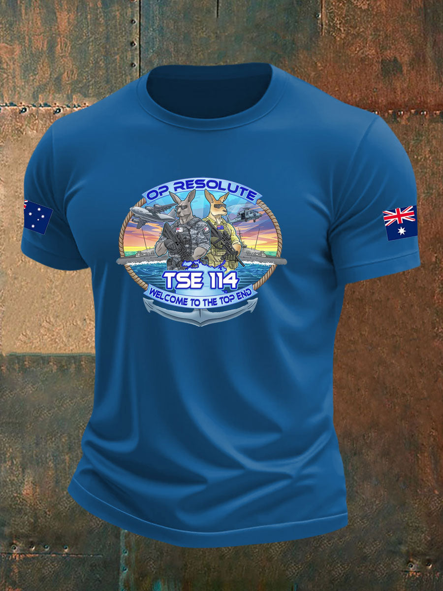 Men's Australia Veteran imitation cotton short-sleeved T-shirt