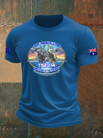 Men's Australia Veteran imitation cotton short-sleeved T-shirt