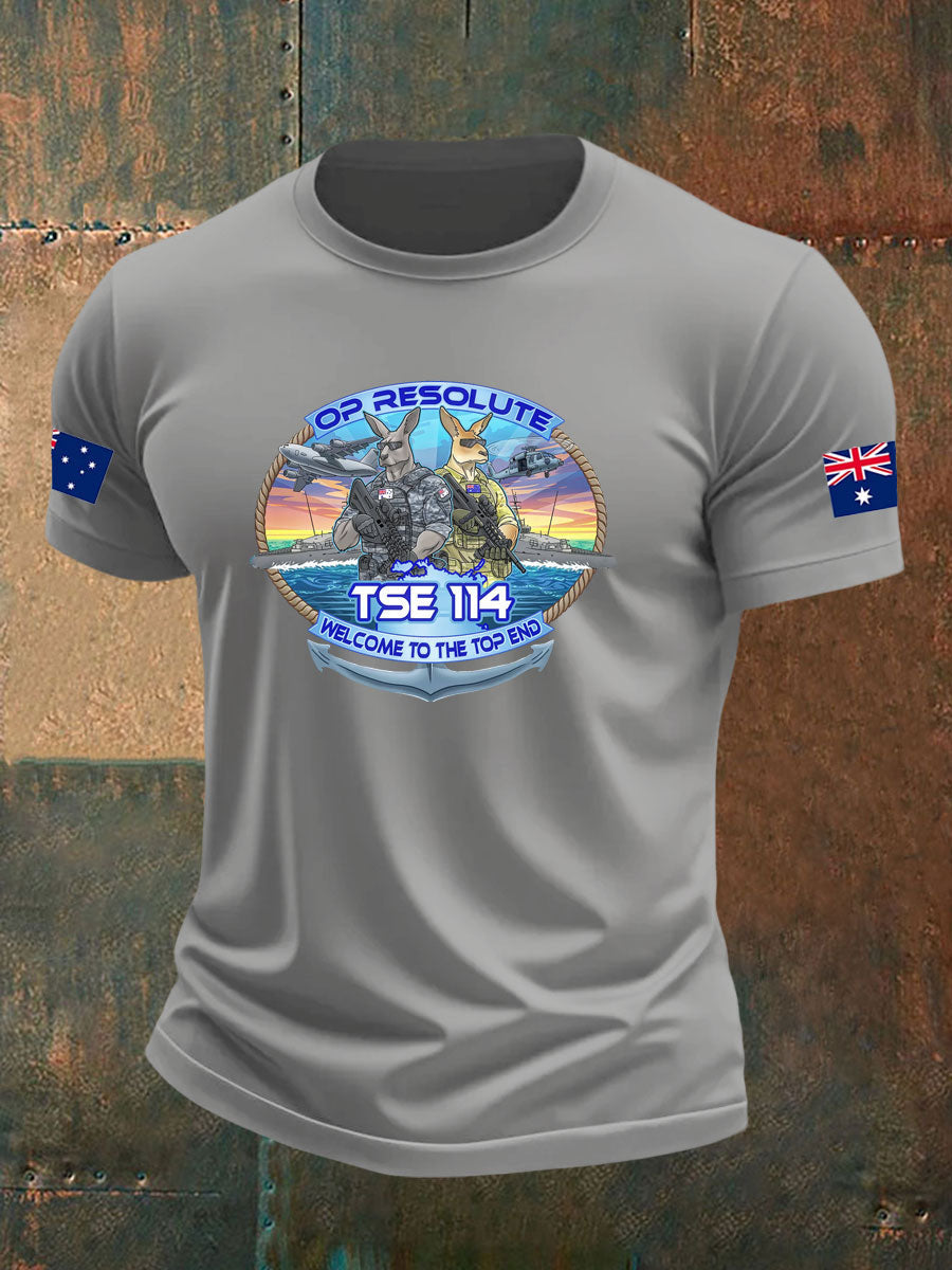 Men's Australia Veteran imitation cotton short-sleeved T-shirt